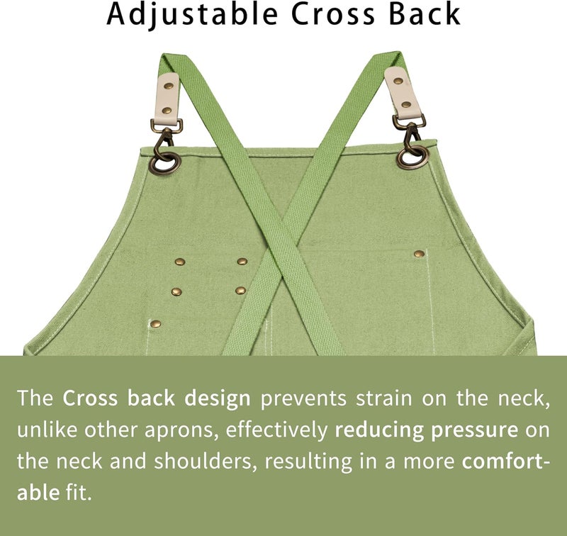 Dulabi Apron, Adjustable Chef Apron for Women and Men with Large Pockets, Cooking Kitchen Apron with Back Straps - Image 5